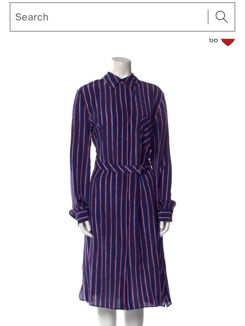 Altuzarra Navy Blue Striped Long-Sleeve Shirt Dress
